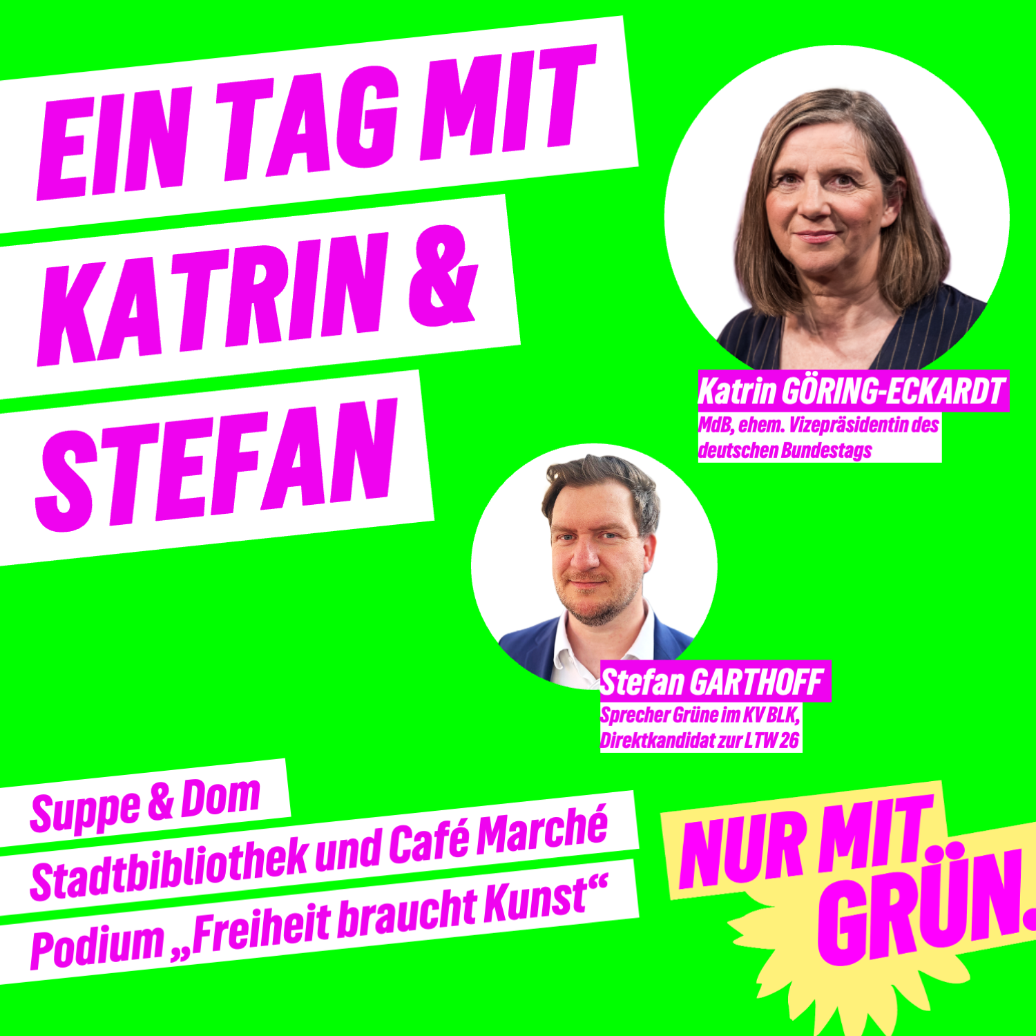 Sharepic zum Tag mit Katrin Göring-Eckardt und Stefan Garthoff