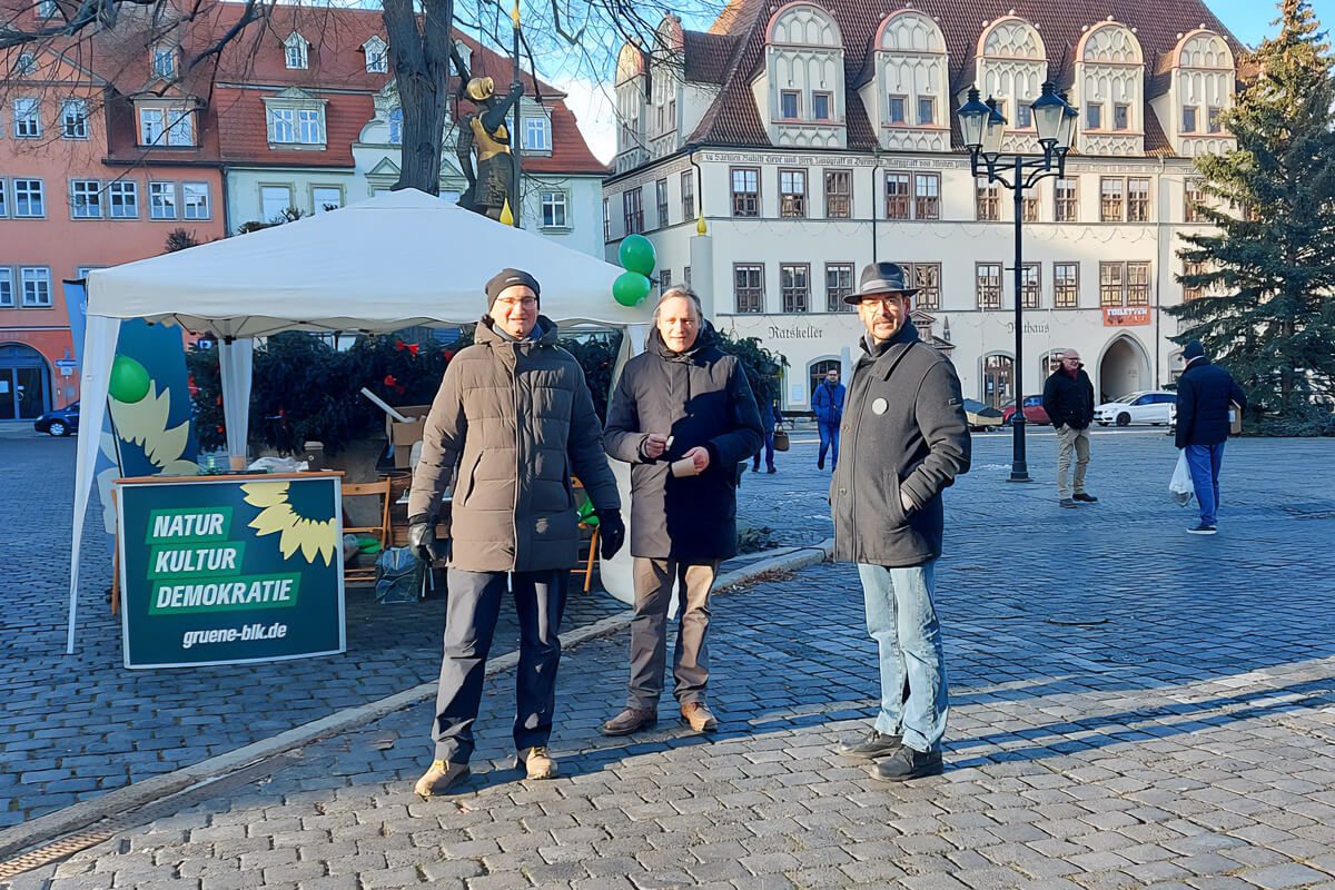 BÜNDNIS 90/DIE GRÜNEN: Wahlkampfstand in Naumburg am 11.01.2025